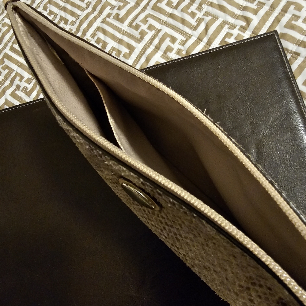 Coach Leather Snake Print Cosmetic Bag - Picture 3 of 3